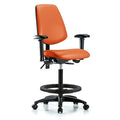 High Bench Chair Adjustable Arms, 26" to 35" Height, Vinyl, Orange Kist
