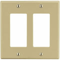 Rocker Wall Plate, Number of Gangs: 2 Plastic, Satin Finish, Ivory