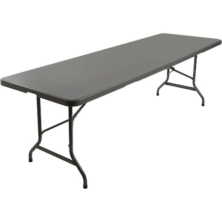 IndestrucTable Classic Bi-Fold Folding Table, Charcoal Top and Frame, 30 in W x 60 in L x 29 in H