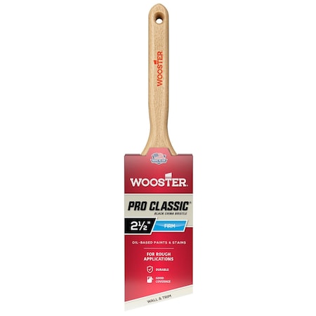 2-1/2" Angle Sash Soft, Black China Bristle, Paint Brush, Sealed Maple Wood Handle