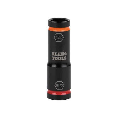 1/4 in, 1/2 in Drive Flip Impact Socket Standard Socket, Manganese Phosphate