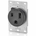 Straight Blade Receptacle, 6-50R, 50 A, 250V AC, 2 Pole, 3 Wire, Flush Mount, Grounded
