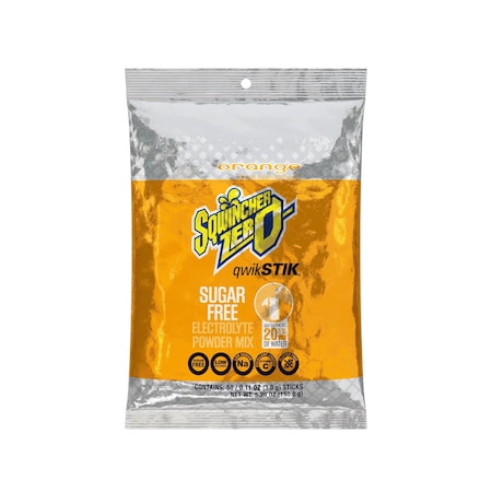Qwik Stik®, Sugar Free Drink Mix Powder, 20 oz Yield per .11 oz Pack, Orange, 50PK