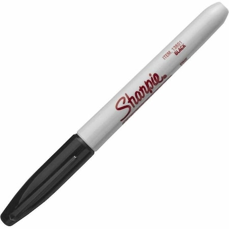 Permanent Industrial Marker, Fine Tip, Black Color Family, Ink, 12 pk