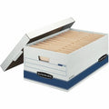 File Box, Corrugated Fiberboard, 15 in W, 24 in D, 10 in H, Lift-Off Locking Lid Closure