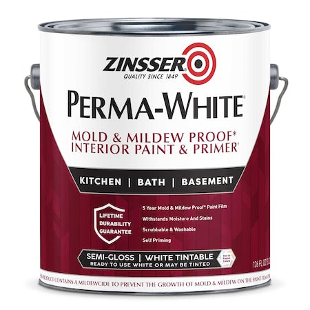 Interior Paint, Semi-Gloss, Water Base, Semi-gloss, 1 gal