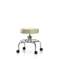 Screw-Lift Stool, Vinyl, CR, Casters, Wht