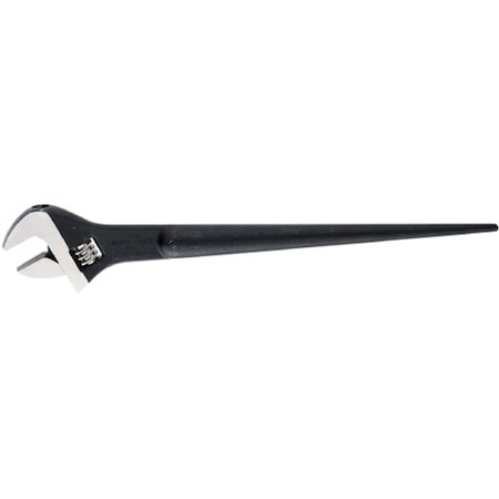 Adjustable Spud Wrench, Alloy Steel, 16 in Overall Length, 1-1/2 in Head, Black Oxide