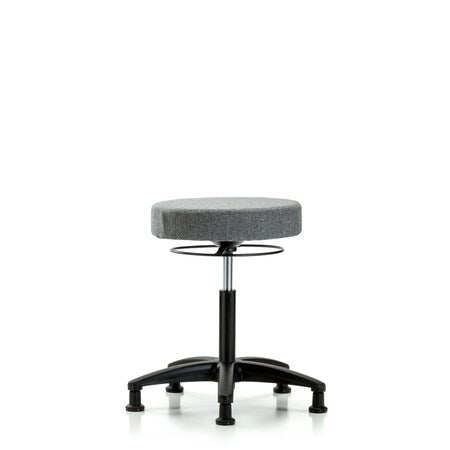 Rutledge Fabric Stool without Back - Medium Bench Height with Stationary Glides in Gray Fabric