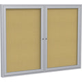 Enclosed Cork Bulletin Board 60x36", 2 Door