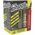Permanent Marker, Black, Chisel Tip, 12 PK