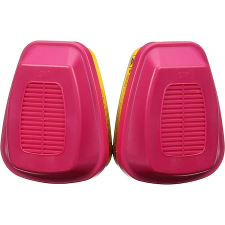 Combination Cartridge/Filter, Acid Gas (AG)/Organic Vapor (OV)/P100, Bayonet, Magenta/Yellow, PK2