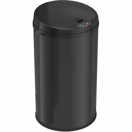 8 gal Round Indoor Metal Can, Silver, Touchless Sensor Lid, Stainless Steel, 11.6 in