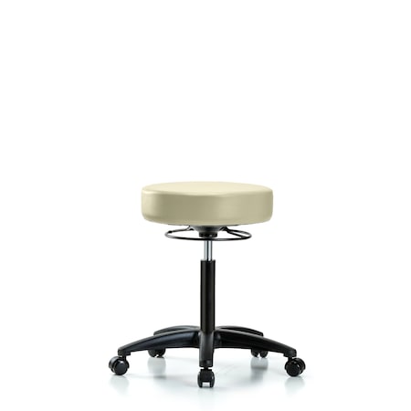 Rutledge Vin Stool without Back - Medium Bench Height with Casters in Adobe White Trailblazer Vin