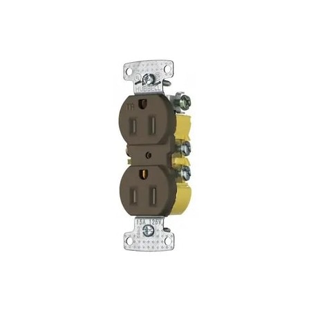 Straight Blade Receptacle, 5-15R, 15 A, 125V AC, 2 Pole, 3 Wire, Surface Mount, Grounded