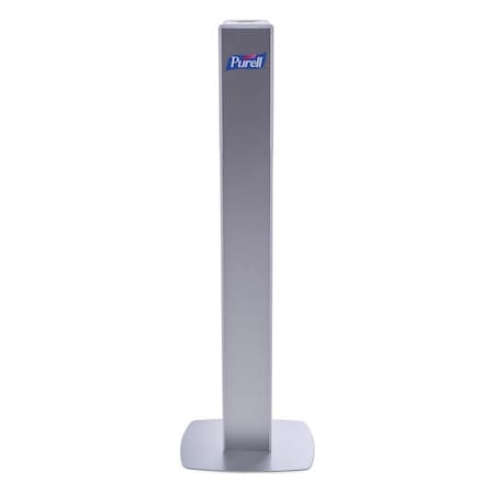 Hand Sanitizer Dispenser, Floor Mount, White with Silver Panel (dispenser included)