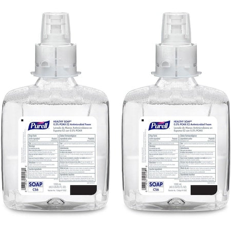 Hand Soap, Series CS6, 1, 200 mL, Foam, Fragrance Free, 2 PK
