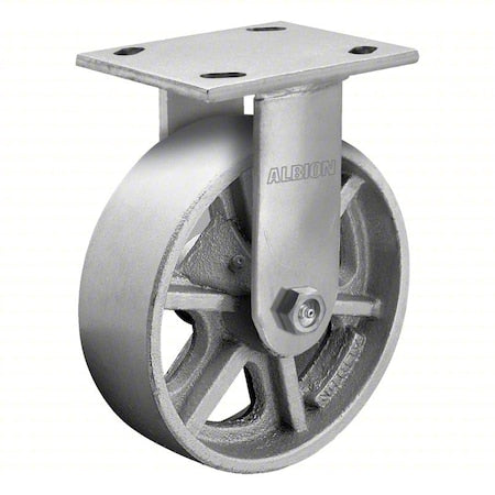 Plate Caster,Rigid,Iron,7 1/2""H