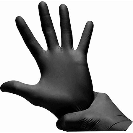 Disposable Gloves, 5 mil Palm, XL, 100 PK, Black