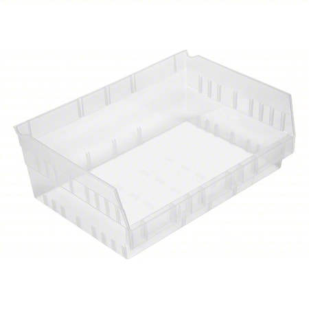 Economy nesting shelf bin, Plastic, Clear, 6 in H, 16 1/2 in W, 11 5/8 in L