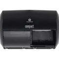 Toilet Paper Dispenser, Compact, Horizontal Double Roll, Coreless, Wall Mount, Black
