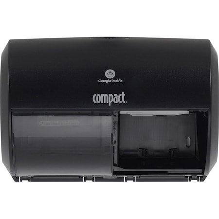 Toilet Paper Dispenser, Compact, Horizontal Double Roll, Coreless, Wall Mount, Black