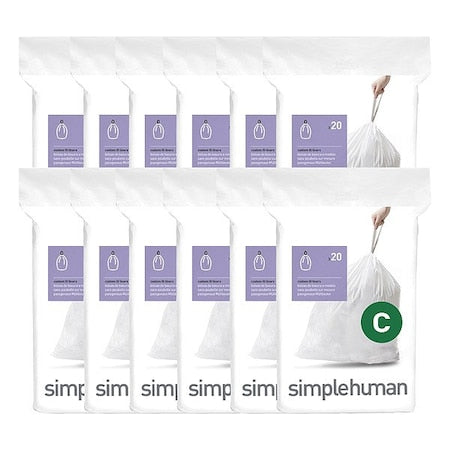 3 gal Custom Fit Trash Bags, 0.98 mil, White