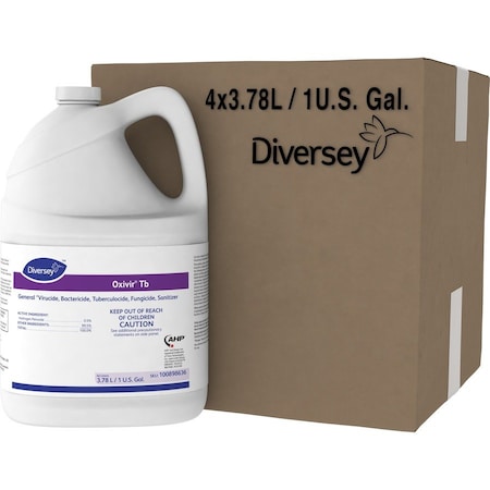Cleaner and Disinfectant, 1 gal. Jug, Unscented, Colorless, 4 PK