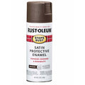 Spray Paint, Dark Brown, Satin, Solvent, 12 oz.