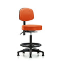 Vin Stool with Back-High Bench Ht with Black Foot RingandStatGlides in Orange Kist Trailblazer Vin