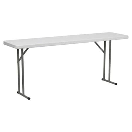 Rectangle Fold Training Table, Wht, 18X72, 18" W, 72" L, 29" H, Plastic Top, White