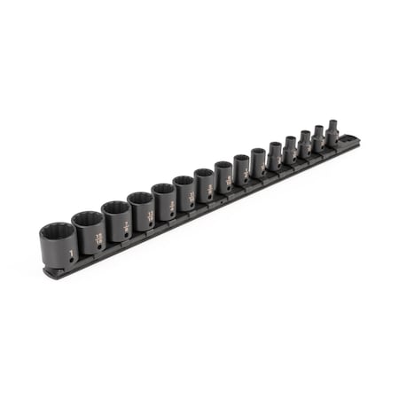 3/8 in Drive Impact Socket Set, SAE, 15 pcs