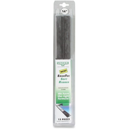 Replacement Squeegee Blade, 14"L, Rubber