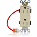 Straight Blade Receptacle, 5-15R, 15 A, 125V AC, Flush Mount, Self-Grounded