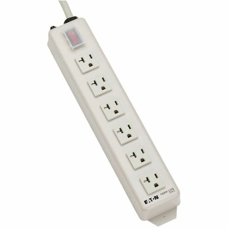 Outlet Strip, SJT, 6 5-15/20R, 5-20P, 15 ft., Light Gray
