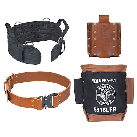 Belt, Toolbelt Set, Rodbuster, L, Brown/Black, Leather, Steel, Brass, 3 Pockets