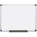 Dry Erase Board, Melamine, 35 13/32 in, 47 13/64 in, Aluminum Frame, White, Matte