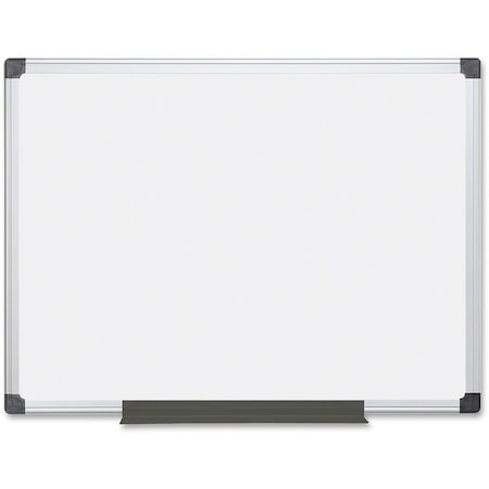Dry Erase Board, Melamine, 35 13/32 in, 47 13/64 in, Aluminum Frame, White, Matte