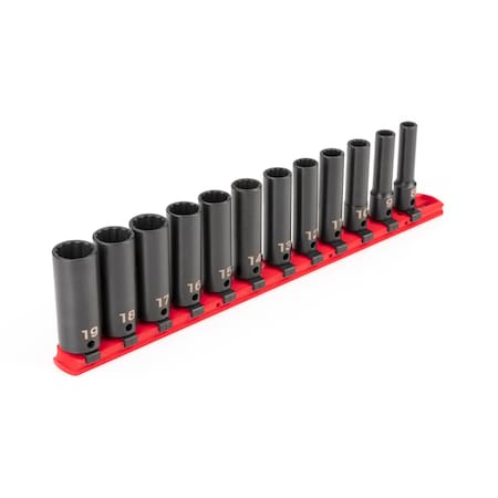 3/8 in Drive Impact Socket Set, Metric, 12 pcs