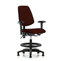 Medium Bench Chair Adjustable Arms, 22" to 29" Height, Vinyl, Burgundy