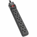 Power Strip, Surge, 5-15R, 5-15P, 6 ft., Black