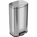 8 Gallon Step Trash Can, Stainless Steel, Plastic Liner