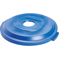 BRUTE(R) 32 gal Bottle and Can Recycling Top, Flat Blue, HDPE, 1 Openings 21 in W/Dia