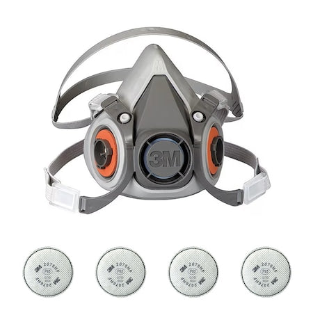 Half Mask Respirator Kit: Includes 4 Filters, Hydrogen Fluoride/Nuisance Acid Gas/P95, Olive, Size S