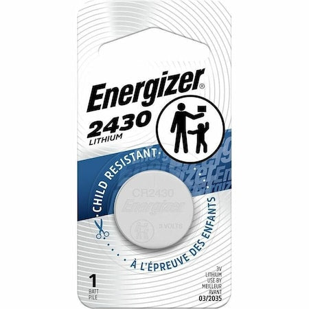 Energizer 2430 Lithium Coin Battery, 1 Pack - For Multipurpose - 290 mAh - 3 V DC - 1 Each