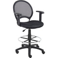 Mesh Drafting Stool W/ Adjustable Arms