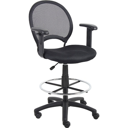 Mesh Drafting Stool W/ Adjustable Arms