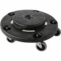 Container Dolly for BRUTE 20-55 gal Containers, 250 lb Load Capacity, 5 Swivel Casters, Black