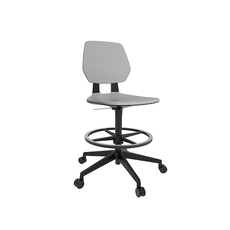 Task Chair, Gray, Blk, Polyurethane, Swivel
