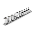 1/2 Inch Drive External Star Socket Set with Rail, 10-Piece E8-E24